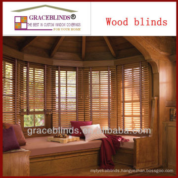 wood venetian blinds with wide ladder tape cord tilt